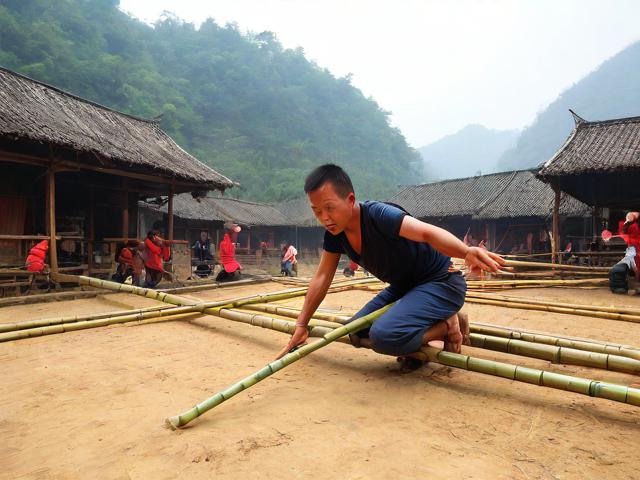 九游体育网站_ 乡村特色竹竿挤拔河，传承传统民俗运动，拔竹竿神器
